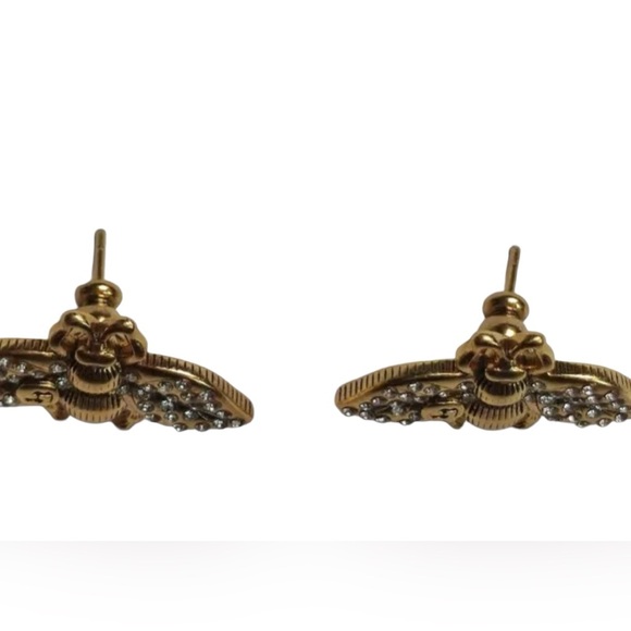 Gucci Double Interlocking GG Gold Honey Bee Rhinestone Crystal - Picture 6 of 7